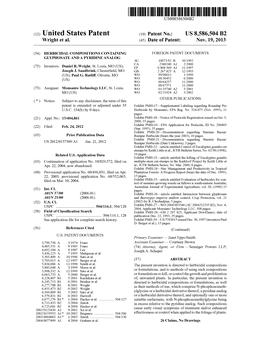 (12) United States Patent (10) Patent No.: US 8,586,504 B2 Wright Et Al