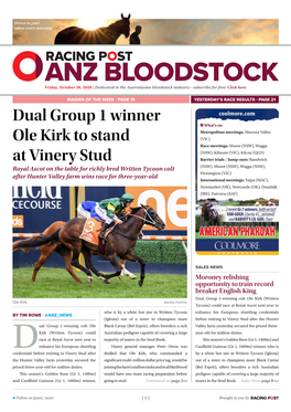 Dual Group 1 Winner Ole Kirk to Stand at Vinery Stud | 2 | Friday, October 30, 2020