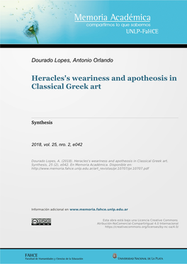 Heracles's Weariness and Apotheosis in Classical Greek Art