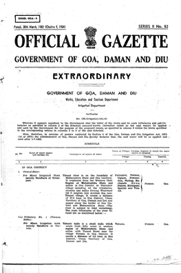 Official Gazette Government Of" Goa~ 'Daman and Diu;
