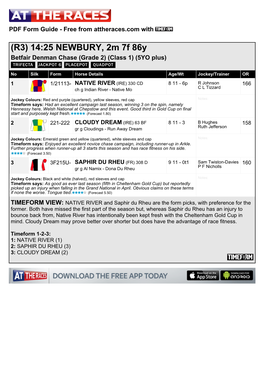 R3) 14:25 NEWBURY, 2M 7F 86Y Betfair Denman Chase (Grade 2) (Class 1) (5YO Plus