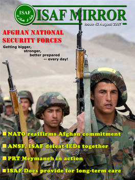 Afghan National Security Forces Getting Bigger, Stronger, Better Prepared -- Every Day!