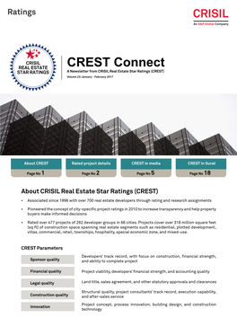 CREST Connect a Newsletter from CRISIL Real Estate Star Ratings (CREST) Volume 23: January - February 2017