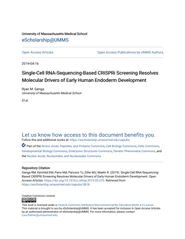 Single-Cell RNA-Sequencing-Based Crispri Screening Resolves Molecular Drivers of Early Human Endoderm Development