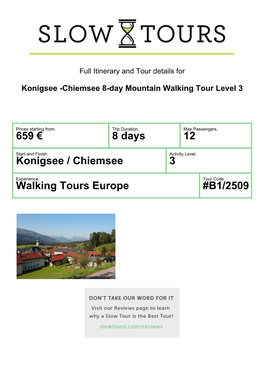 Walking Tours Europe #B1/2509