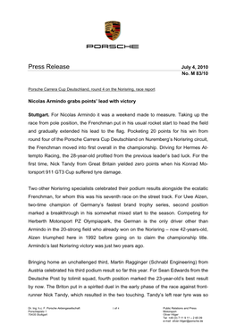 Press Release July 4, 2010 No