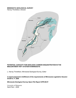 Potential Capacity for Geologic Carbon Sequestration in the Midcontinent Rift System in Minnesota