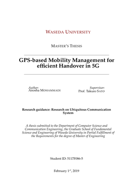 GPS-Based Mobility Management for Efficient Handover in 5G