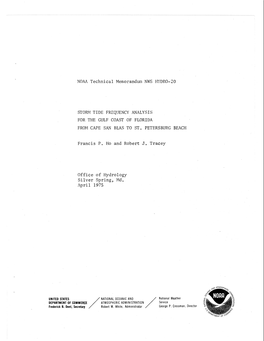 NOAA Technical Memorandum NWS HYDR0-20 STORM TIDE
