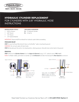 Hydraulic Cylinder Replacement for Cylinders with 3/8” Hydraulic Hose Instructions