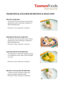 Tasman Foods Full Product Brochure