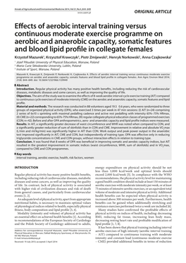 Effects of Aerobic Interval Training Versus Continuous Moderate