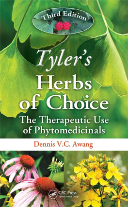 Tyler's Herbs of Choice: the Therapeutic Use of Phytomedicinals Category