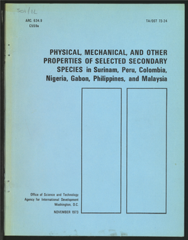 Physical, Mechanical, and Other Properties Of