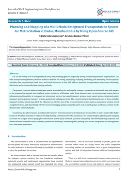 Planning and Mapping of a Multi Modal Integrated Transportation