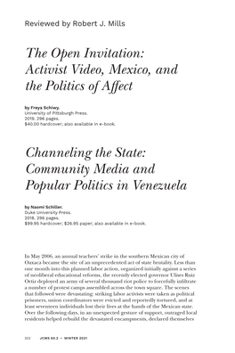 Activist Video, Mexico, and the Politics of Affect Channeling the State