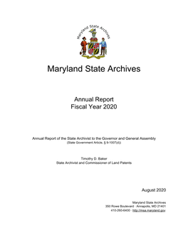 Annual Report Fiscal Year 2020