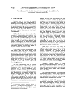 P1.24 a Typhoon Loss Estimation Model for China