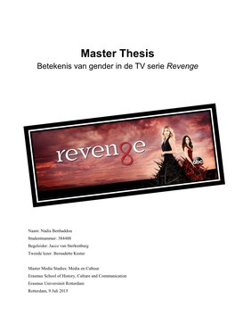 Master Thesis Betekenis Van Gender in De TV Serie Revenge
