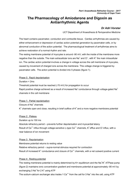 The Pharmacology of Amiodarone and Digoxin As Antiarrhythmic Agents