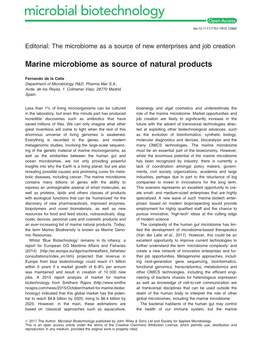 Marine Microbiome As Source of Natural Products