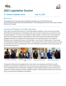 2021 Legislative Session 4Th Interim Committee Week Feb