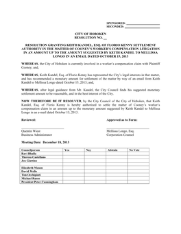 Miscellaneous Licenses for City Council Approval December 18, 2013 City Council Meeting Operator Licenses: 8 Total Owner Licenses: 0 Total