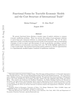 Functional Forms for Tractable Economic Models and the Cost Structure of International Trade∗