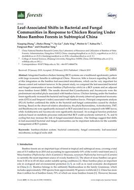 Leaf-Associated Shifts in Bacterial and Fungal Communities in Response to Chicken Rearing Under Moso Bamboo Forests in Subtropical China