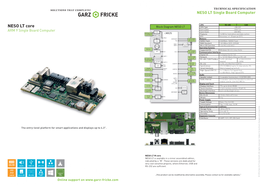 NESO LT Core Block Diagram NESO LT CPU Type I.MX 257 Core Class ARM 926