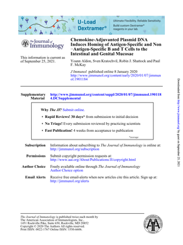 Induces Homing of Antigen-Specific and Non Chemokine-Adjuvanted