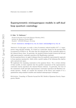 Arxiv:2010.15629V2 [Gr-Qc] 10 Mar 2021 Gravity Models Contents