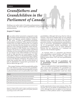 Grandfathers and Grandchildren in the Parliament of Canada