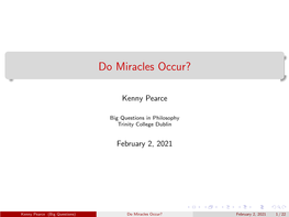 Do Miracles Occur?