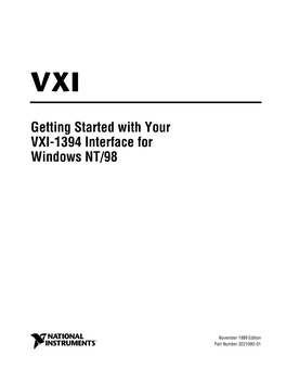 Getting Started with Your VXI-1394 Interface for Windows NT/98 And
