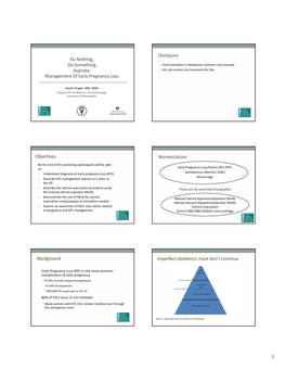 Do Nothing, Do Something, Aspirate: Management of Early Pregnancy