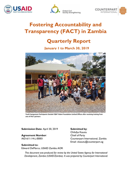 Fostering Accountability and Transparency (FACT) in Zambia Quarterly Report