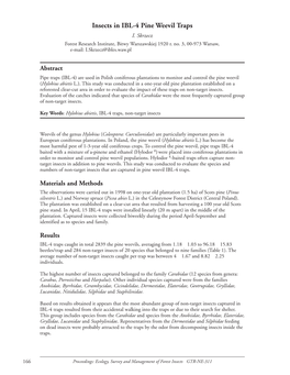 Proceedings: Ecology, Survey and Management of Forest Insects GTR-NE-311 Table 1.—Number of Non-Target Insects in IBL-4 Traps