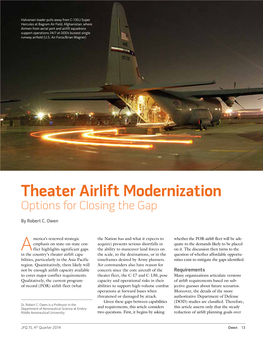 Theater Airlift Modernization Options for Closing the Gap