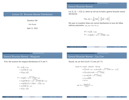 Lecture 22: Bivariate Normal Distribution Distribution