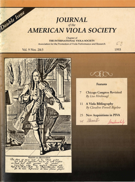 Journal of the American Viola Society Volume 9 No.2/3, 1993