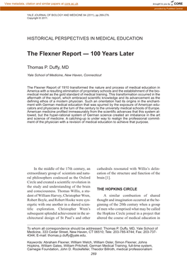 The Flexner Report ― 100 Years Later