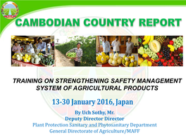 Training on Strengthening Safety Management System of Agricultural Products