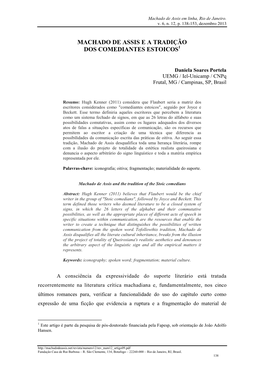 Machado De Assis E a Tradição Dos Comediantes Estoicos1