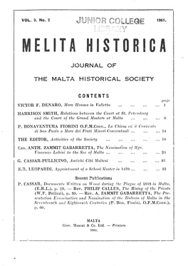 Journal of the Malta Historical Society