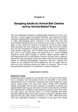 Sampling Adults by Animal Bait Catches and by Animal-Baited Traps