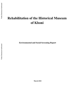 Rehabilitation of the Historical Museum of Khoni Environmental