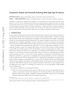 Comparative Analysis and Framework Evaluating Web Single Sign-On Systems