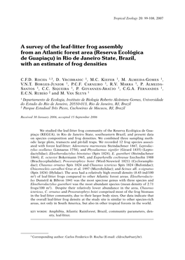 A Survey of the Leaf-Litter Frog Assembly from an Atlantic Forest Area