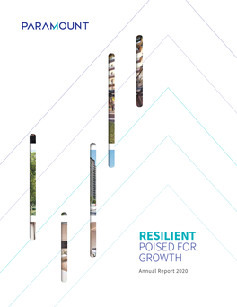 RESILIENT POISED for GROWTH Annual Report 2020 Paramount Values Sustainability As Part of Its Business Philosophy